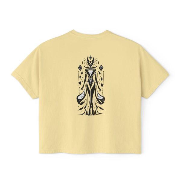 Stylish Women's Boxy Tee with Artistic Print, Casual Top, Fashionable T-Shirt, Unique Graphic Tee, Trendy Summer Wear - Görsel 16