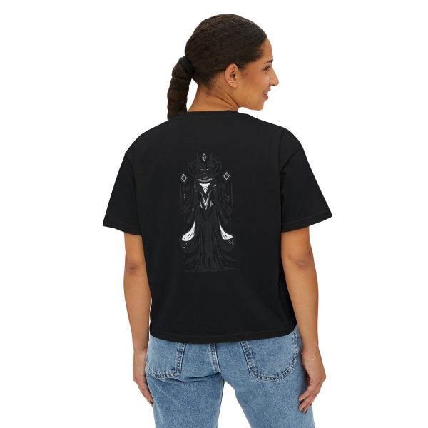 Stylish Women's Boxy Tee with Artistic Print, Casual Top, Fashionable T-Shirt, Unique Graphic Tee, Trendy Summer Wear - Görsel 27