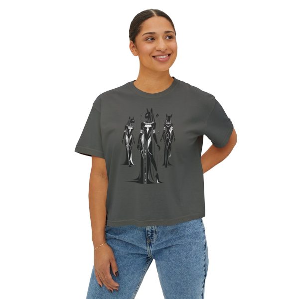 Stylish Women's Boxy Tee with Artistic Print, Casual Top, Fashionable T-Shirt, Unique Graphic Tee, Trendy Summer Wear - Görsel 20