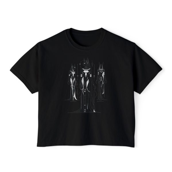 Stylish Women's Boxy Tee with Artistic Print, Casual Top, Fashionable T-Shirt, Unique Graphic Tee, Trendy Summer Wear - Görsel 6