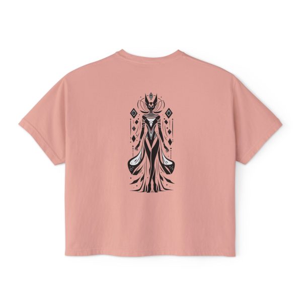 Stylish Women's Boxy Tee with Artistic Print, Casual Top, Fashionable T-Shirt, Unique Graphic Tee, Trendy Summer Wear - Görsel 13