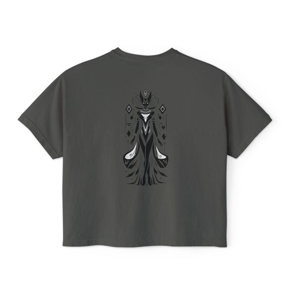 Stylish Women's Boxy Tee with Artistic Print, Casual Top, Fashionable T-Shirt, Unique Graphic Tee, Trendy Summer Wear - Görsel 19