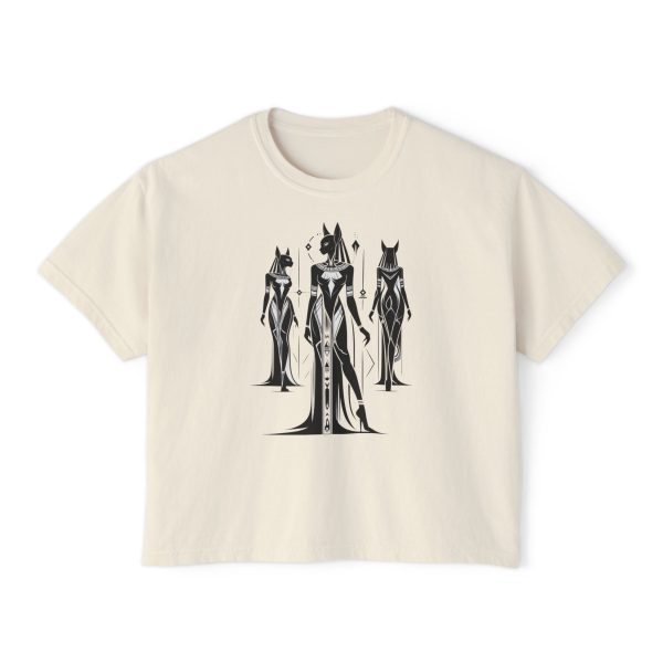 Stylish Women's Boxy Tee with Artistic Print, Casual Top, Fashionable T-Shirt, Unique Graphic Tee, Trendy Summer Wear