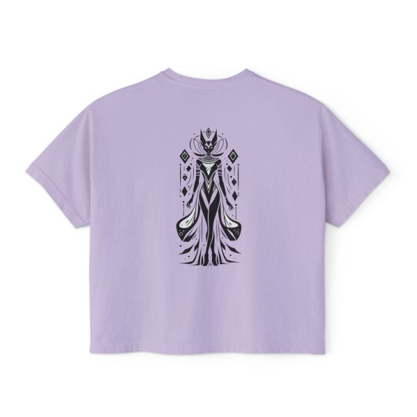 Stylish Women's Boxy Tee with Artistic Print, Casual Top, Fashionable T-Shirt, Unique Graphic Tee, Trendy Summer Wear - Görsel 28